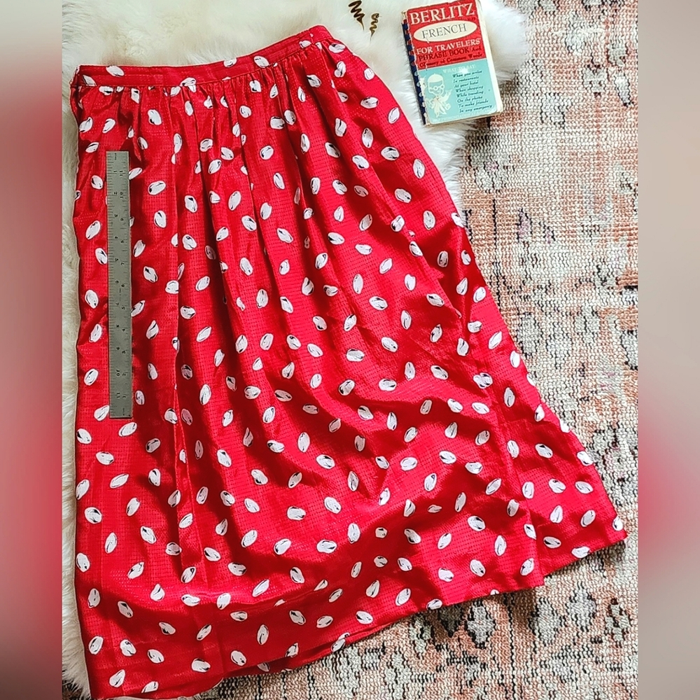 Vintage Printed Pleated Midi Skirt by Josephine